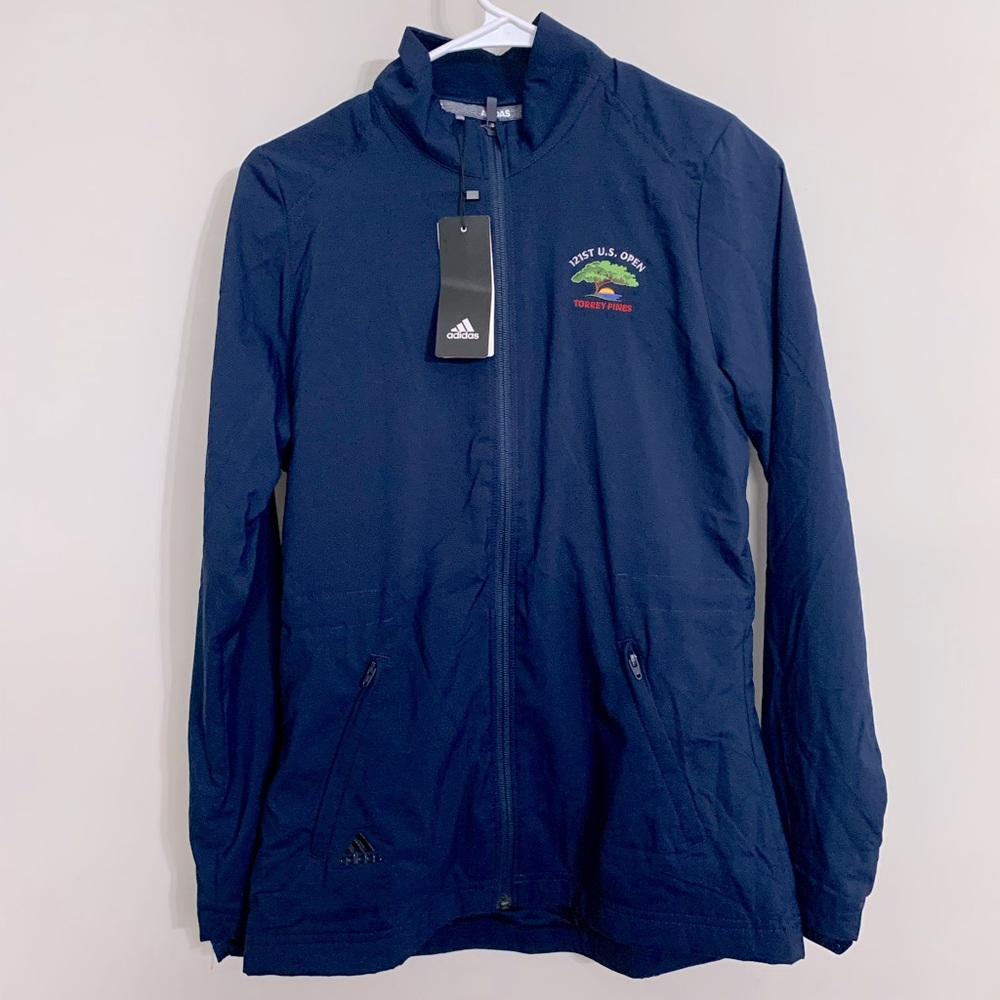🤍 NWT New Pro Shop Adidas Torrey Pines Navy Full Zip Sport Parka